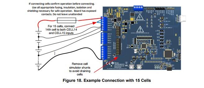 BQ76952EVM評估模塊和15節(jié)電池的鏈接
